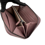 Pre-owned Bottega Veneta Deco Rose Intrecciato Woven Nappa Leather Zip Around Wallet wallet