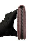 Pre-owned Bottega Veneta Deco Rose Intrecciato Woven Nappa Leather Zip Around Wallet wallet