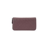 Pre-owned Bottega Veneta Deco Rose Intrecciato Woven Nappa Leather Zip Around Wallet wallet main image