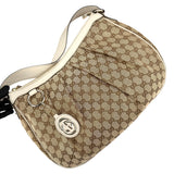 Pre-owned Gucci Beige/White GG Canvas Medium Sukey Hobo bag