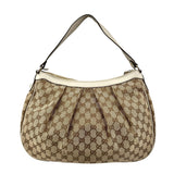Pre-owned Gucci Beige/White GG Canvas Medium Sukey Hobo bag
