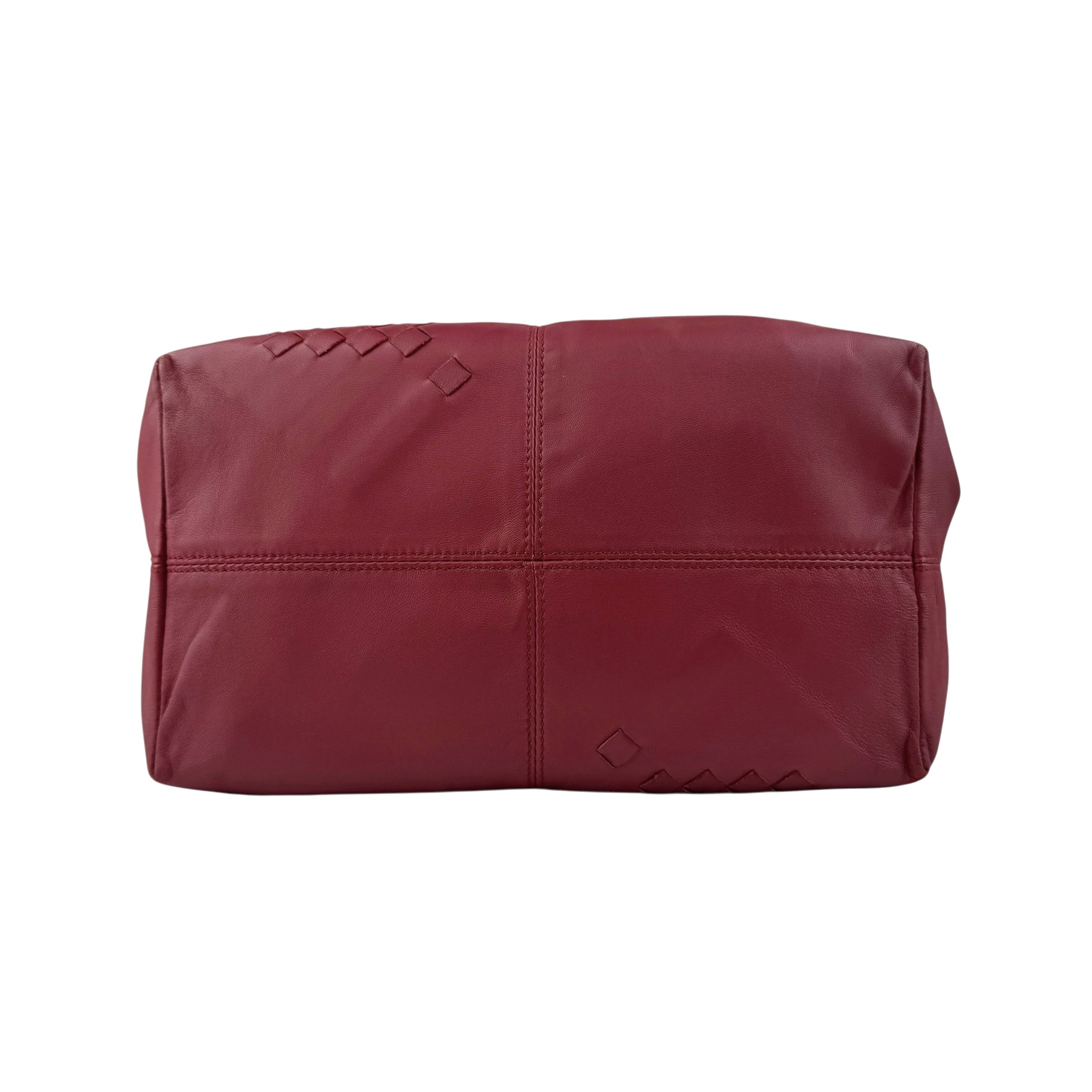 Pre-owned Bottega Veneta Catalano Regent Burgundy Intrecciato Leather Tote Bag tote bag
