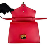 Pre-owned Gucci Red Leather Mini Web Sylvie Top Handle bag