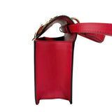 Pre-owned Gucci Red Leather Mini Web Sylvie Top Handle bag