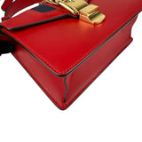 Pre-owned Gucci Red Leather Mini Web Sylvie Top Handle bag
