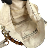 Pre-owned Gucci Beige/White GG Canvas Diana Bamboo Shoulder Bag