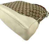 Pre-owned Gucci Beige/White GG Canvas Diana Bamboo Shoulder Bag