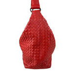 Pre-owned Bottega Veneta Red Intrecciato Woven Nappa Leather Medium Veneta Hobo Bag