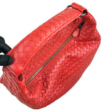 Pre-owned Bottega Veneta Red Intrecciato Woven Nappa Leather Medium Veneta Hobo Bag