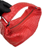 Pre-owned Bottega Veneta Red Intrecciato Woven Nappa Leather Medium Veneta Hobo Bag