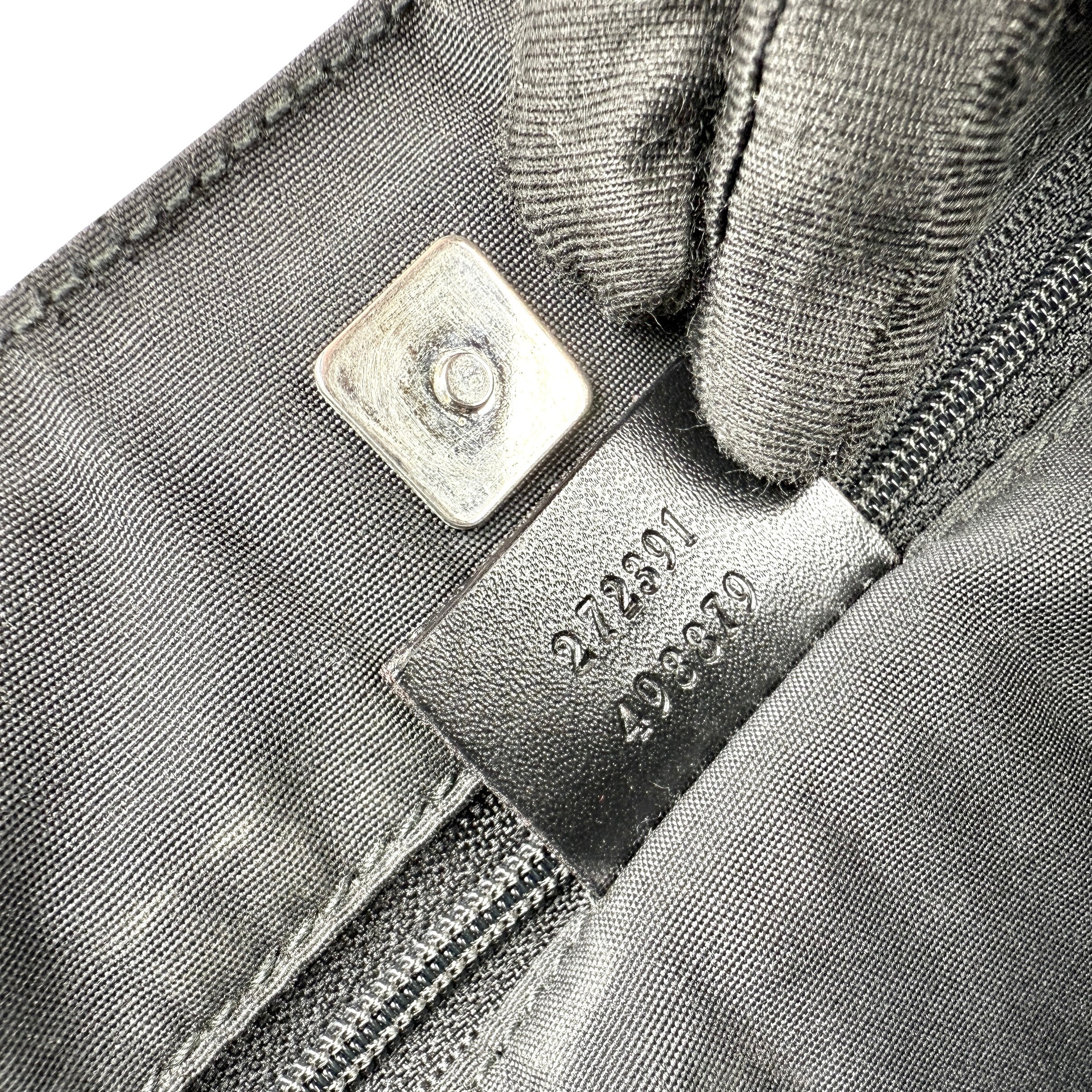 Pre-owned Gucci Green/Black GG Canvas and Leather Abbey Pocket Tote