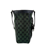 Pre-owned Gucci Green/Black GG Canvas and Leather Abbey Pocket Tote