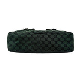 Pre-owned Gucci Green/Black GG Canvas and Leather Abbey Pocket Tote