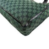Pre-owned Gucci Green/Black GG Canvas and Leather Abbey Pocket Tote