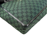 Pre-owned Gucci Green/Black GG Canvas and Leather Abbey Pocket Tote