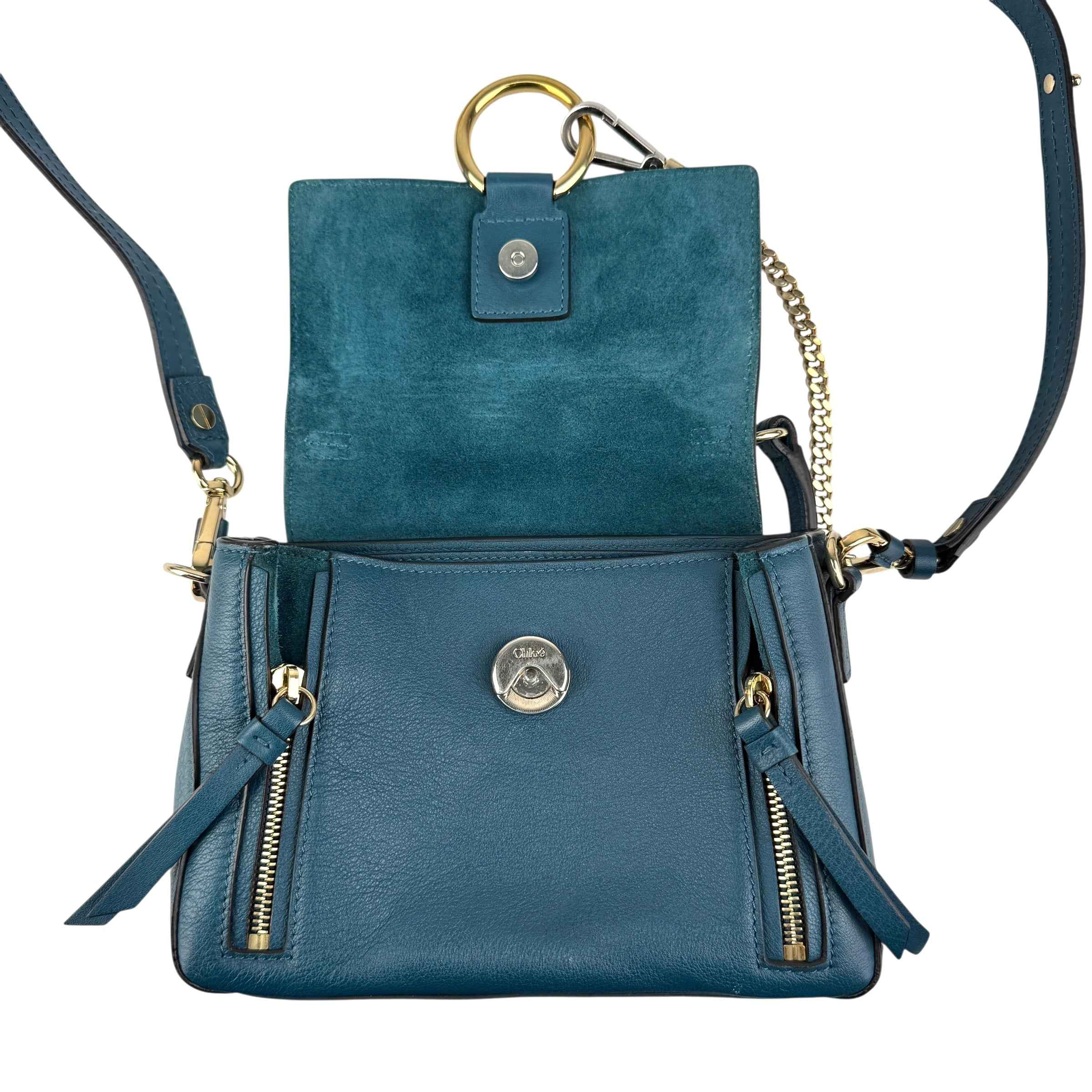 Chloé Leather Faye shoulder bag Blue