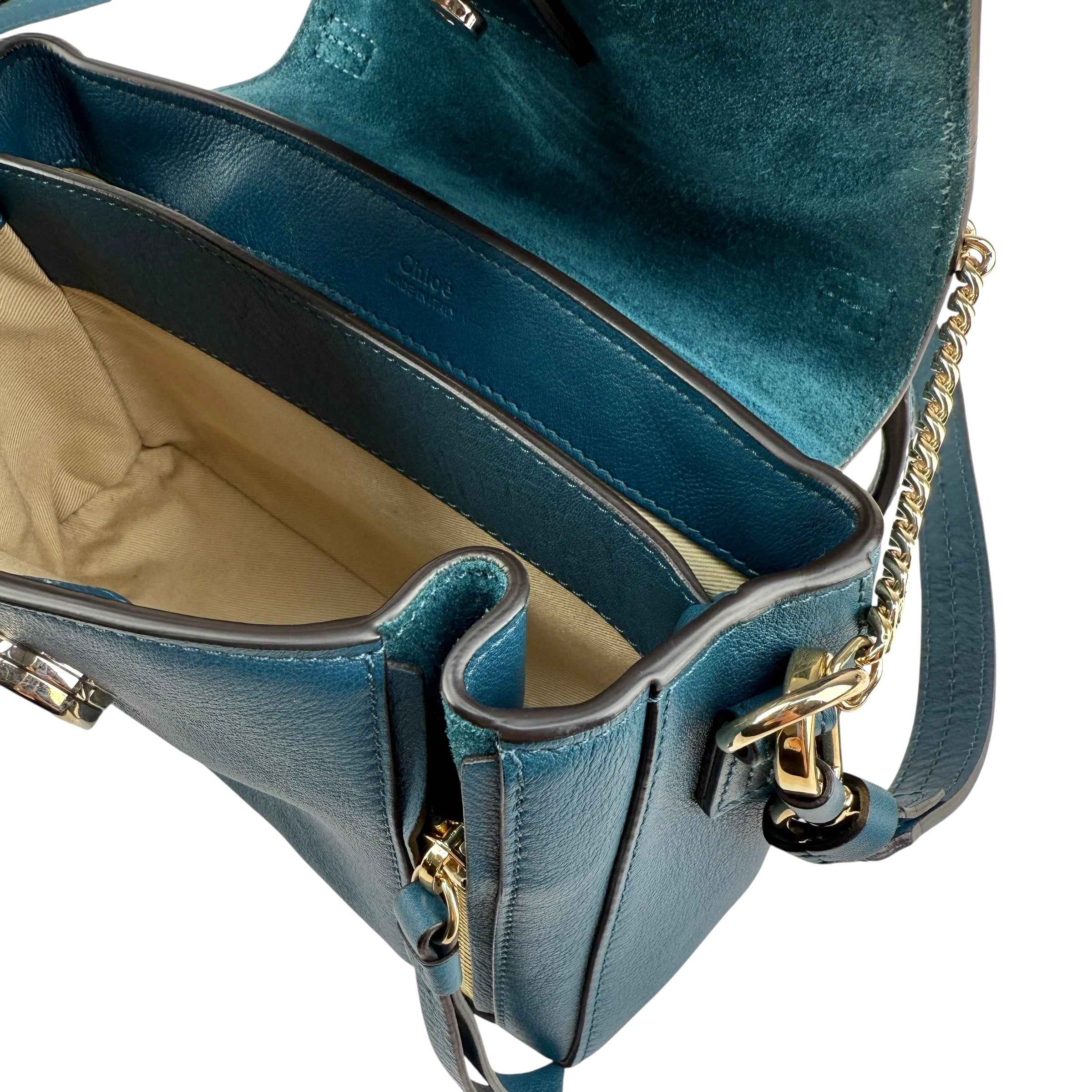 Chloé Leather Faye shoulder bag Blue
