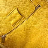 Celine Yellow Pebbled Leather Long Strap Big Bag