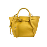 Celine Yellow Pebbled Leather Long Strap Big Bag