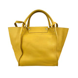 Celine Yellow Pebbled Leather Long Strap Big Bag