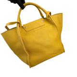 Celine Yellow Pebbled Leather Long Strap Big Bag