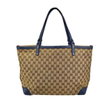 Gucci Beige/Blue GG Canvas Craft Original Tote Bag