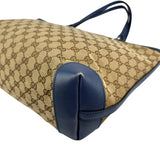 Pre-owned Gucci Beige/Blue GG Canvas Craft Original Tote Bag