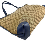 Pre-owned Gucci Beige/Blue GG Canvas Craft Original Tote Bag