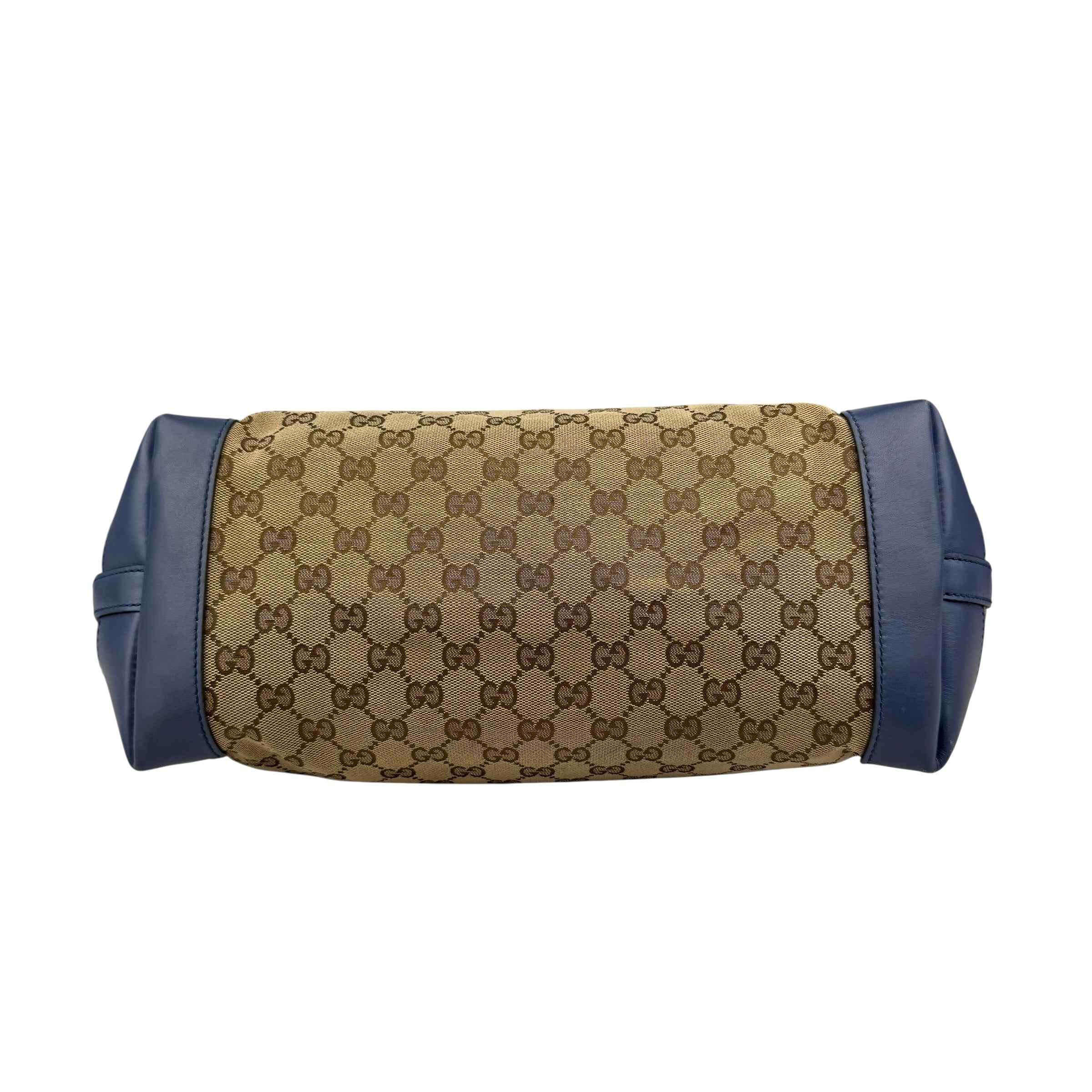 Gucci Beige/Blue GG Canvas Craft Original Tote Bag