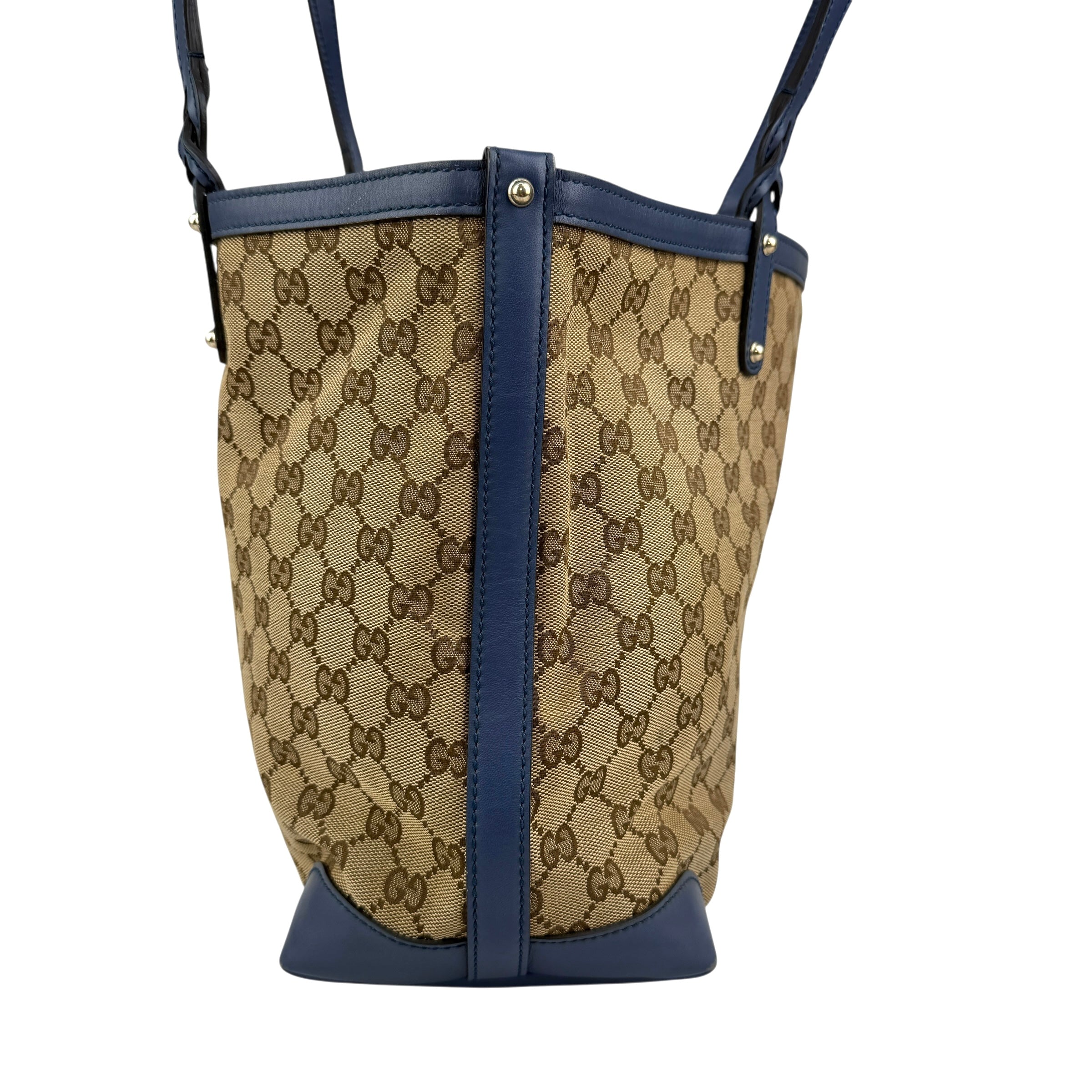Pre-owned Gucci Beige/Blue GG Canvas Craft Original Tote Bag
