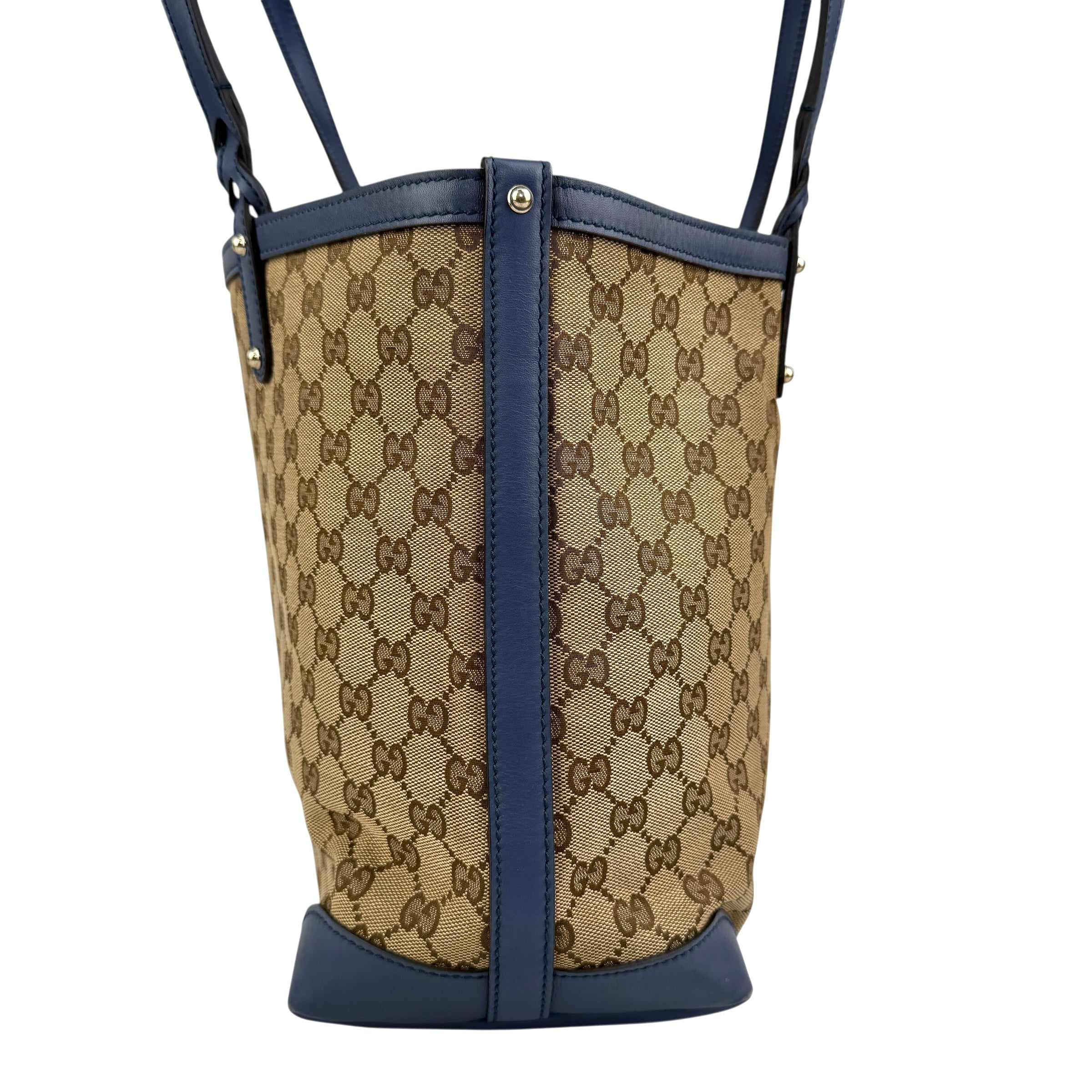 Pre-owned Gucci Beige/Blue GG Canvas Craft Original Tote Bag