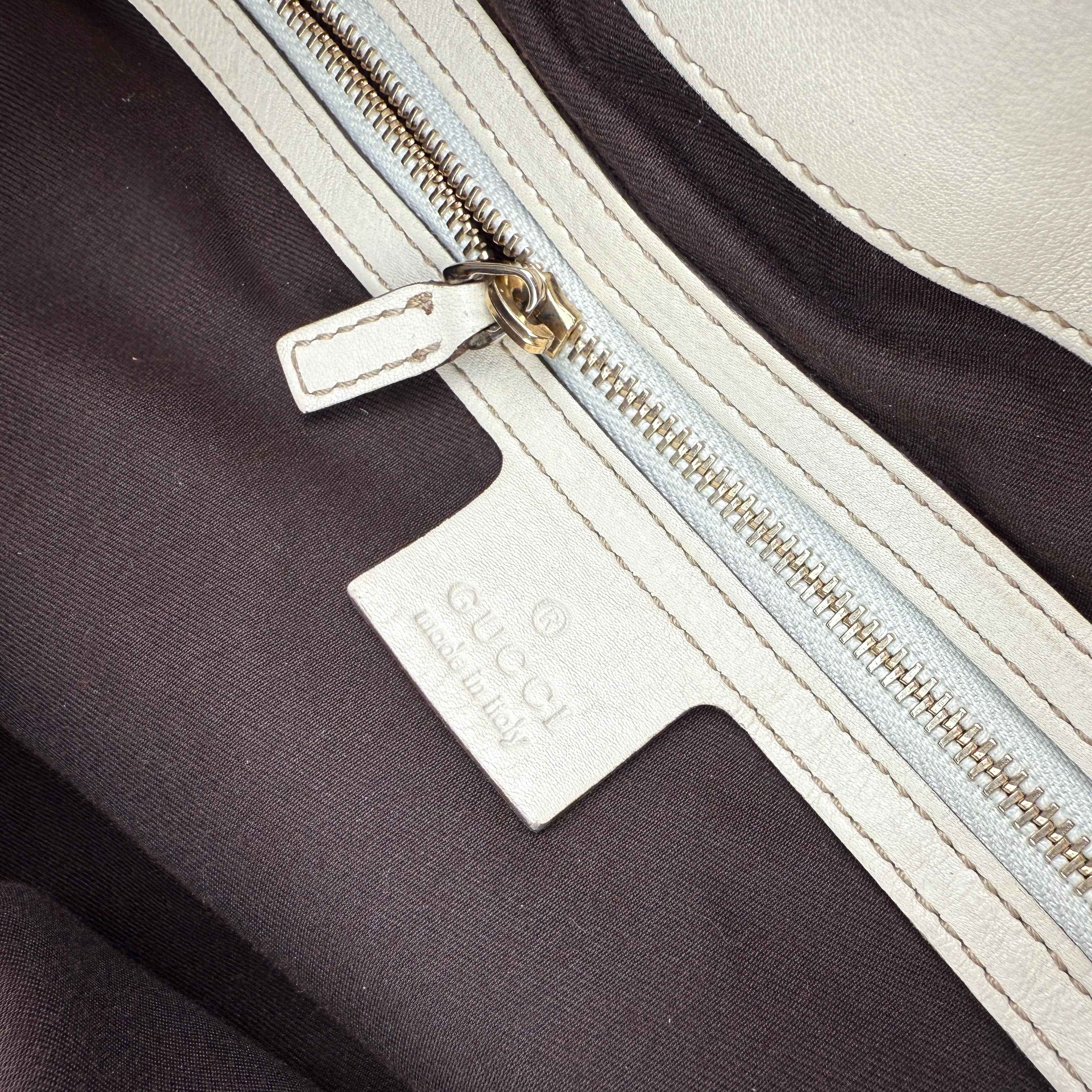 Gucci Beige Leather Positano Tote Bag with Silk Scarf