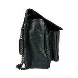 Pre-owned Saint Laurent Green Crinkled Calfskin Leather Medium Niki bag