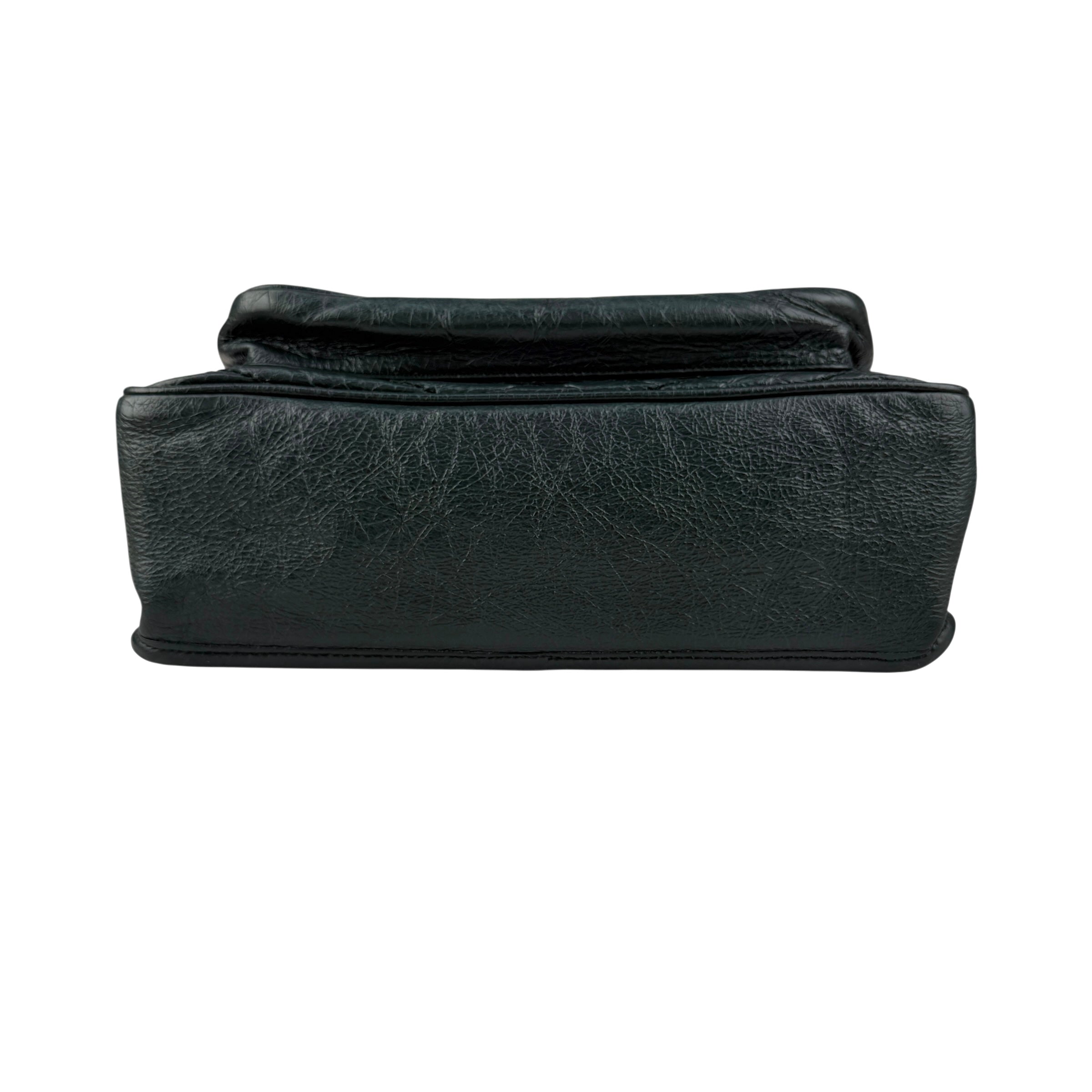 Pre-owned Saint Laurent Green Crinkled Calfskin Leather Medium Niki bag