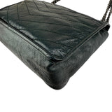 Pre-owned Saint Laurent Green Crinkled Calfskin Leather Medium Niki bag