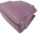 Pre-owned Gucci Purple Pebbled Leather Bamboo Top Handle Mini Shopper Tote Bag tote bag