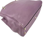 Pre-owned Gucci Purple Pebbled Leather Bamboo Top Handle Mini Shopper Tote Bag tote bag