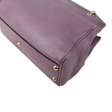 Pre-owned Gucci Purple Pebbled Leather Bamboo Top Handle Mini Shopper Tote Bag tote bag