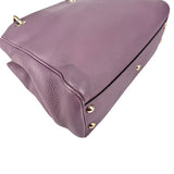 Pre-owned Gucci Purple Pebbled Leather Bamboo Top Handle Mini Shopper Tote Bag tote bag