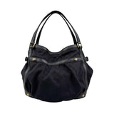 Gucci Black GG Canvas and Leather Jockey Tote