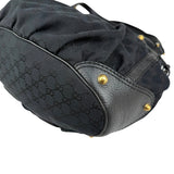 Gucci Black GG Canvas and Leather Jockey Tote
