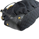 Gucci Black GG Canvas and Leather Jockey Tote