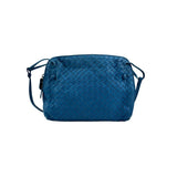 Bottega Veneta Blue Intrecciato Leather Nodini Crossbody Bag