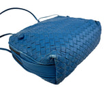 Pre-owned Bottega Veneta Blue Intrecciato Leather Nodini Crossbody Bag