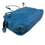 Pre-owned Bottega Veneta Blue Intrecciato Leather Nodini Crossbody Bag