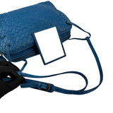 Pre-owned Bottega Veneta Blue Intrecciato Leather Nodini Crossbody Bag