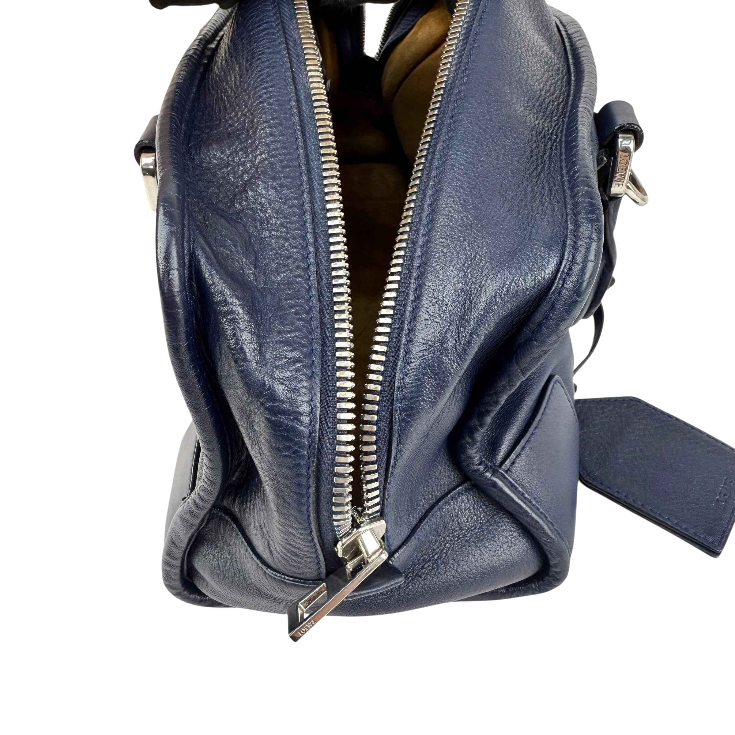 Loewe Amazona Handbag Navy blue Leather