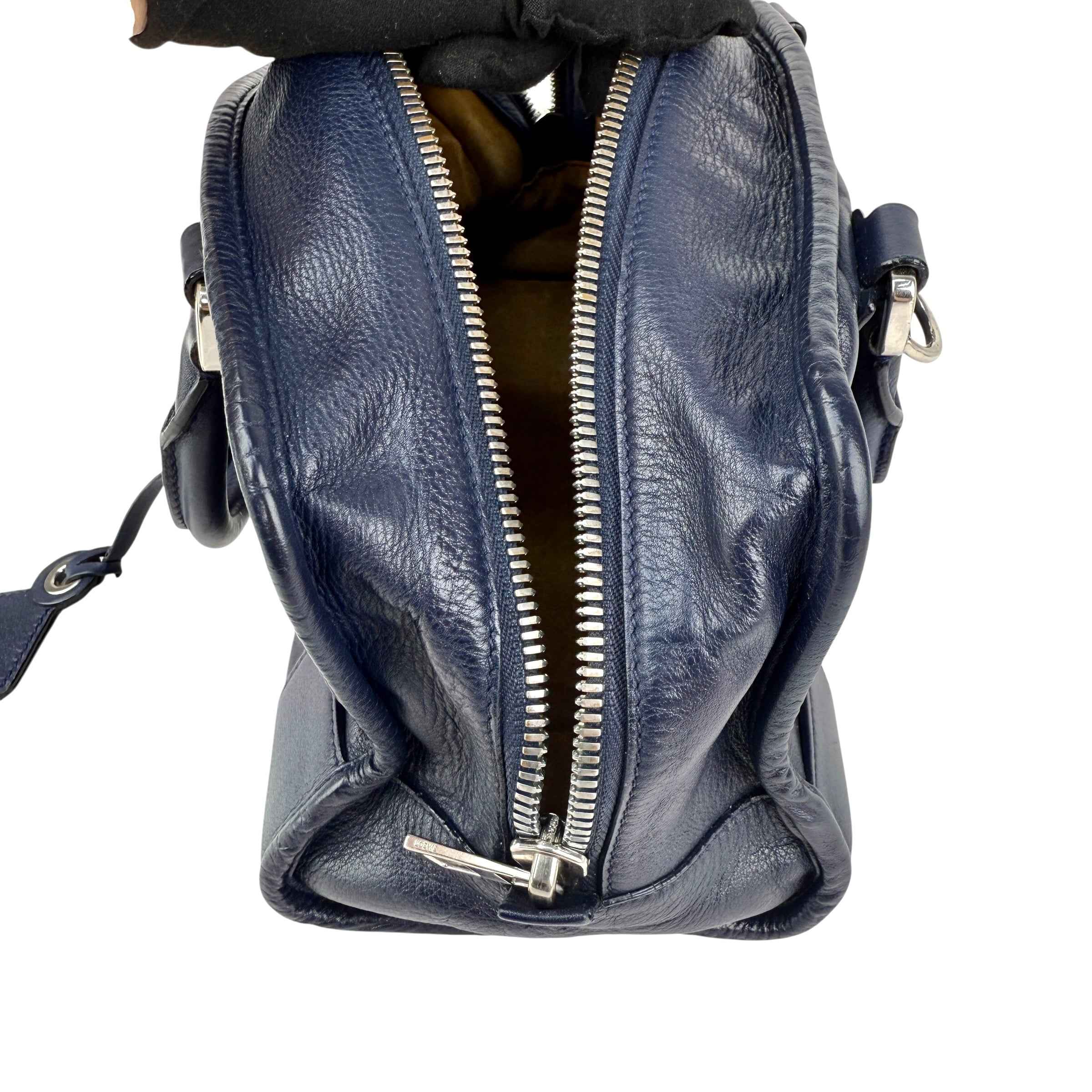 Loewe Amazona Handbag Navy blue Leather