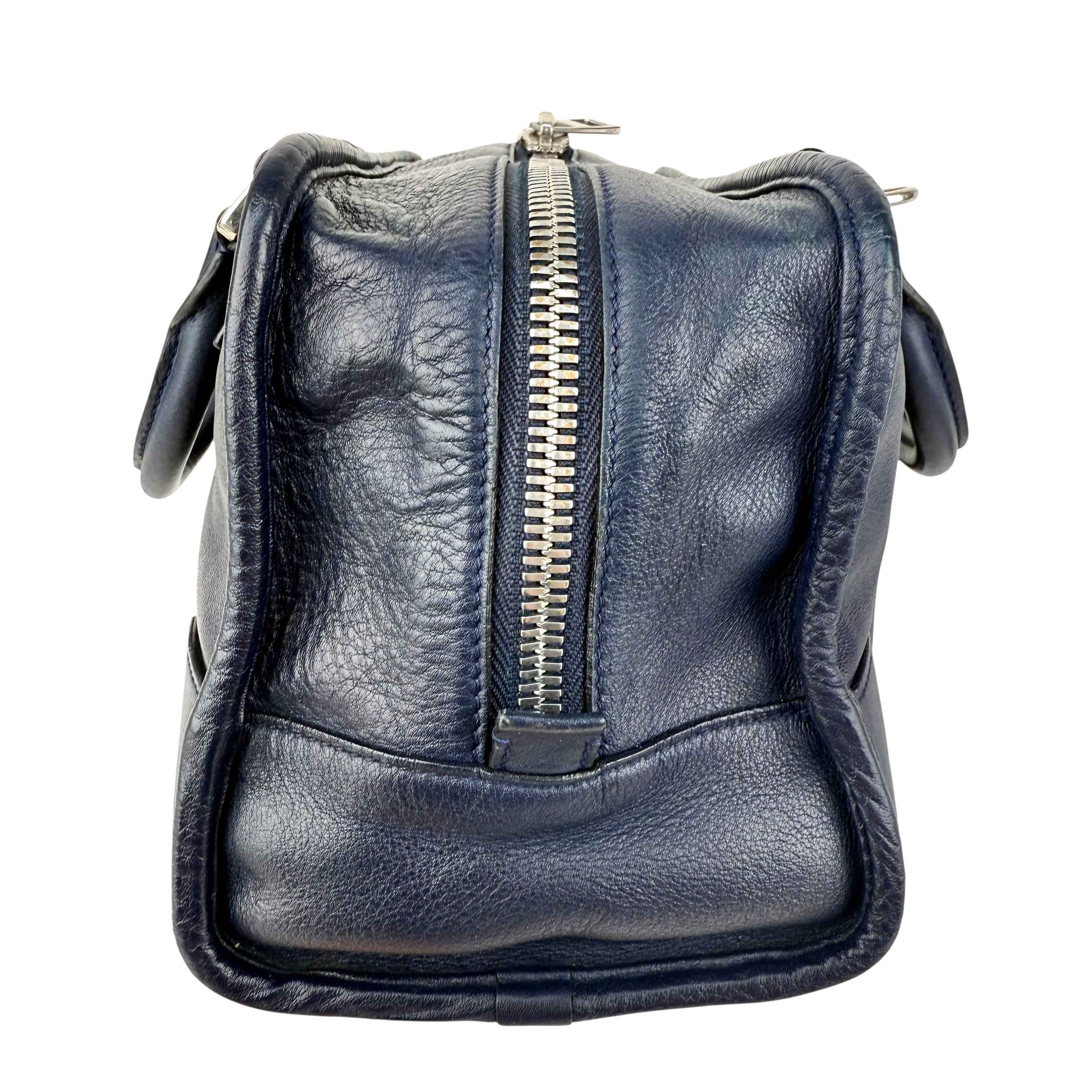 Loewe Amazona Handbag Navy blue Leather
