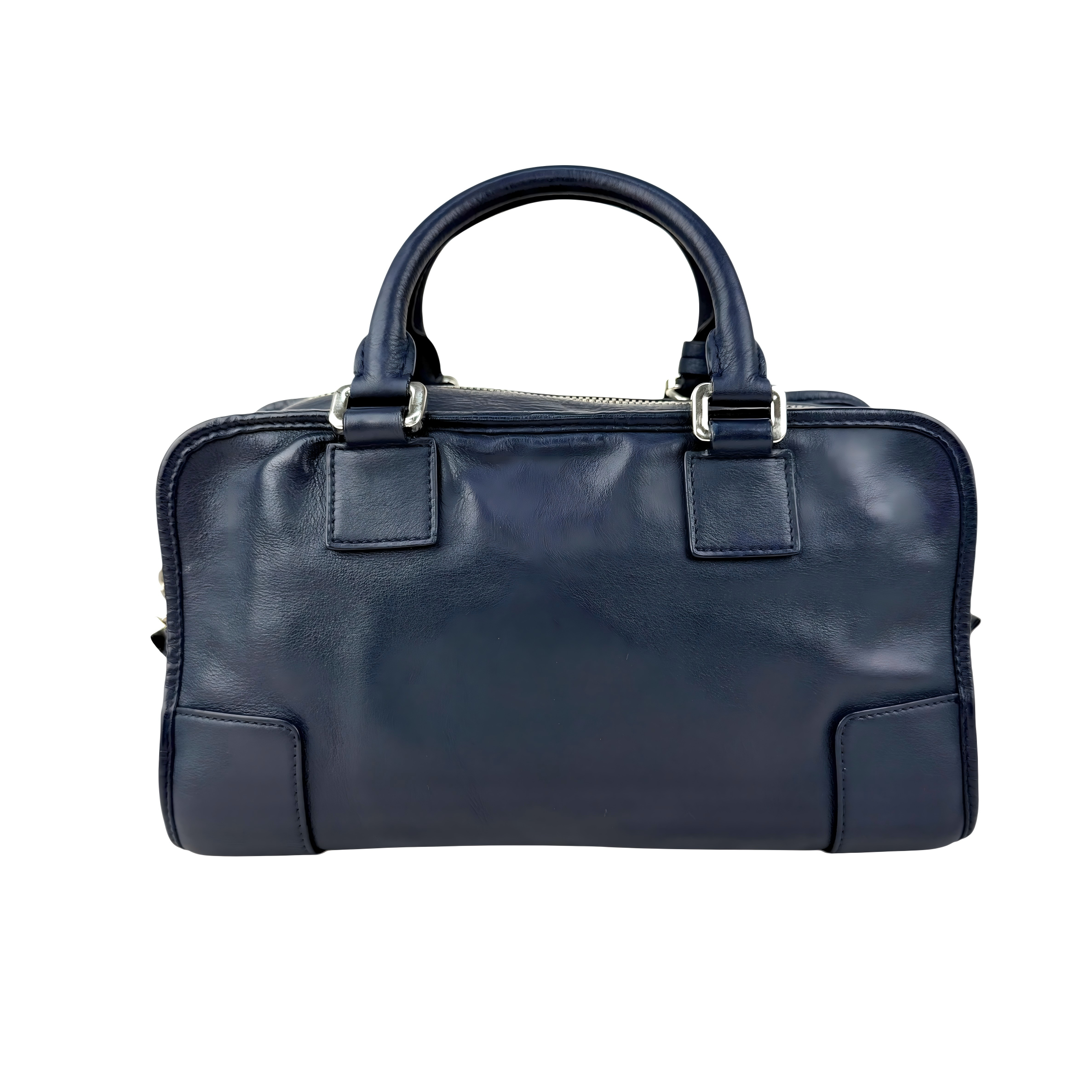 loewe amazona handbag navy blue leather back